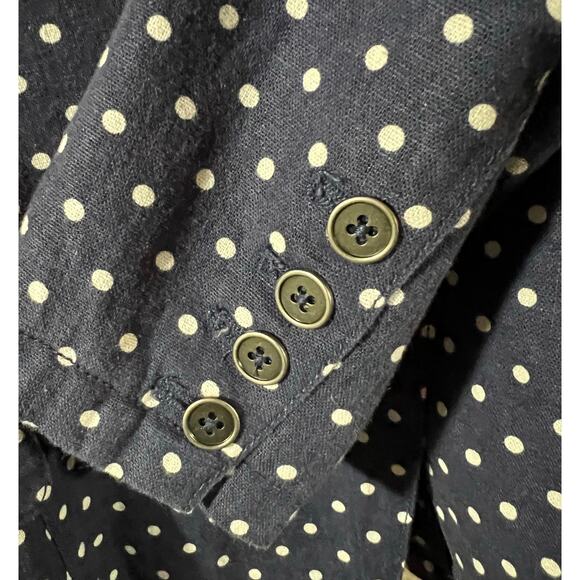 Raison D’Etre linen blend blue polka dot blazer elegant nautical coastal sz XL - Picture 4 of 6
